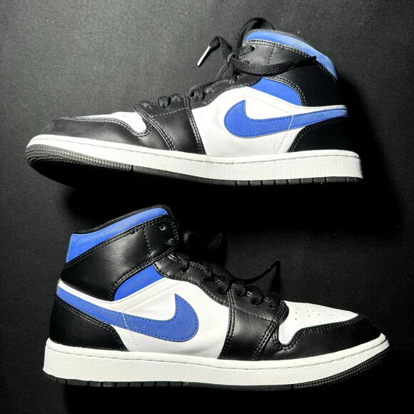 Size 9.5 - Nike Air Jordan 1 Mid Racer Blue 2021 Men's Shoes - Picture 3 of 8